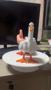 Ornamen Patung bebek Resin Lucu Patung Duck You Patung bebek jari Dekorasi Rumah