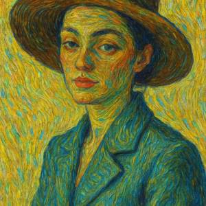 Tranh Nghệ thuật "Người Phụ Nữ Đội Mũ" VIETSMART ART - Acrylic 60 x 70cm