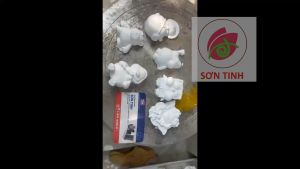 Tượng tô màu GẤU DÂU 2D bọt biển người tuyết sao biển thiên thần tô tượng thạch cao (Không kèm màu) tượng trắng decor