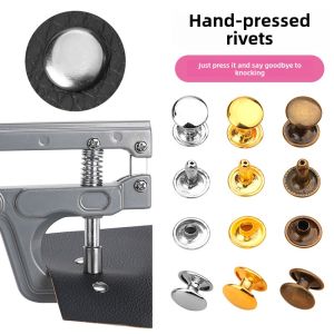 Metal Double-Sided Rivet Belt Buckle Leather Goods Snap Fastener Bags Belt DIY Button Press Buckle Installation Tool