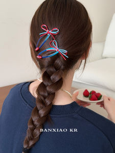 Sweet Cool Versatile Butterfly Knot BB Hair Clip Womens Forehead Fringe Bangs Clip Hair Accessories Korean Style One Word Hair Card Headwear