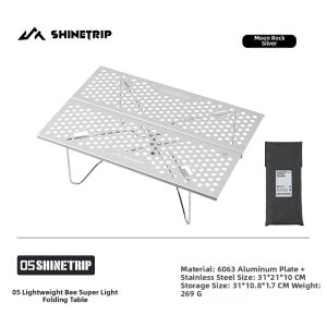 ShineTrip | Ultralight Portable Tactical Folding Table Aluminum Panel Backpack Friendly