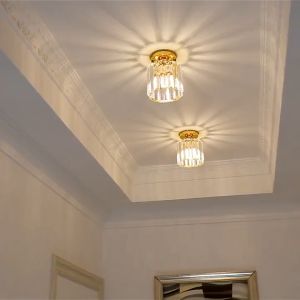 โคมไฟ เรียบง่ายและทันสมัยไฟเพดาน LED คริสตัล โคมระย้า ไฟทางเดิน ไฟร้านอาหาร ไฟระเบียง พร้อมแหล่งกําเนิดแสงE27-1 หัว