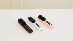Cordless Hair Straightener Smooth Ceramic Hair Comb 3 Temp Settings Fast Heating LCD Display Portable Styling Comb USB