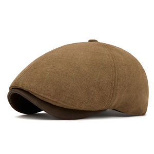 Autumn and Winter New Striped Beret Hat Retro Warm Forward Hat Casual Duckbill Hat Painter Hat Newsboy Hat