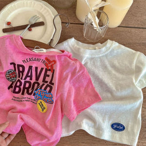 Letter Print Round Neck T-Shirt for Kids