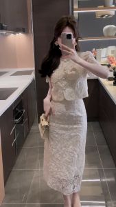 Bộ Váy Hai Mảnh Phong Cách Nước Hoa Nhỏ Dành Cho Nữ Mùa Hè 2025 Bộ Váy Ngắn Thanh Lịch Cao Cấp Cho Phụ Nữ Nhỏ Nhắn