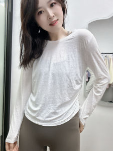 Nylon Yoga Sports Long Sleeve Slim Fit round Neck Fitness Clothing Breathable Quick Dry Ultra Elastic Shaping Professional Pilates Gymnastics T