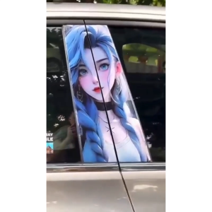 Ready Stock Car sticker PE film Cover Stripe Car Door Center 165 Black Honeycomb Column Pillar sticker Car Window Middle
