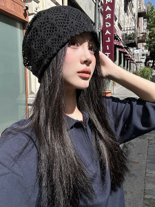 Korean Retro Hollow Knit Cap Casual Style Mesh Material Ideal for Shopping and Birthday Parties Suitable for Women and Youth