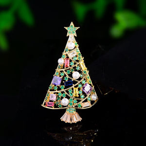 British Royal Family-Victoria Christmas Tree Brooch Micro Inlaid Zircon Creative Couple Clothes Corsage Accessories