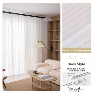 Easy Install Window Curtain self-adhesive track Privacy Light-filtering Sunproof and Heat Insulation