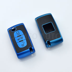 Car Flip Key Case For Peugeot 107 207 307 308 407 607 3008 5008 for Citroen Xsara Picasso C5 C6 C8 TPU 2/3 Buttons Cover Keyring