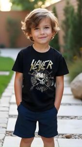 ( Kaos Anak ) Monstahopkids Kaos Anak Laki-Laki Perempuan Motif BAND MUSIK SLAYER Bahan 24s