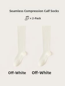 JINGCHI | Slimming Long Tube Socks For Women Cotton No-Cuff Pressure Leg Shaping Socks Autumn Winter Fashionable Pure Color Jk Brown Socks