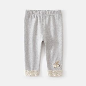 Cartoon Embroidered Girls Pants Trousers