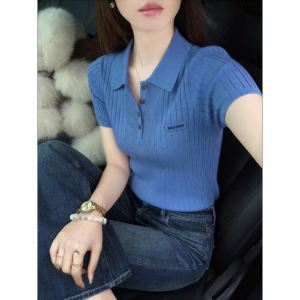 HUOLISI | Slim Fit Knitted Ice Silk Polo Collar T Shirt