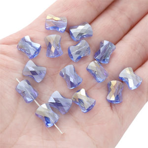 10pcs Bow Tie Shaped Glass Beads Clear Bowknot Crystal Loose Spacer Beads For DIY Handmade Bracelet Necklace Keychain Jewelry Making Accessories