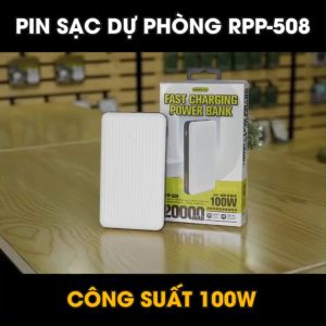 Pin Sạc Dự Phòng 20000mah Remax RPP-508 PD 100W - Hỗ Trợ Sạc Nhanh 100W - Sạc Cho Laptop và Tablet - Output 100W / Input 65W và QC3.0 18W - Hàng Chính Hãng