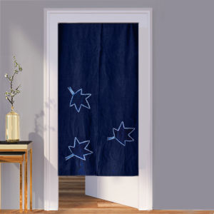 Blue Language Dyed Door Curtain Cotton Fabric Partition Curtain Two-piece Bedroom Privacy Screen Chinese Style Half Curtain Rod-through