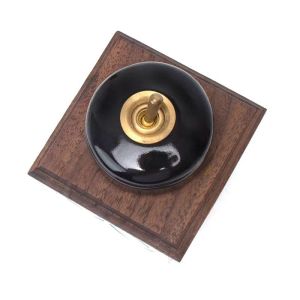 Ceramic Round Toggle Switch Retro LED Lever Black White Simple Decorative Porcelain 2 Way Brass Wall Light Switch Modern Style