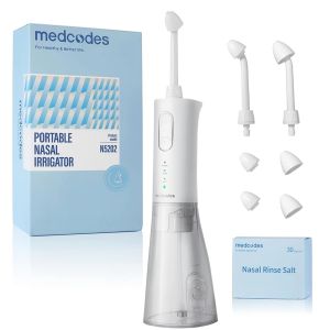 Mornwell | Nasal Rinse Bottle Sinus Rinse Nose Wash Cleaner 300ml Pressure Irrigation Neti-Pot 3 Modes 2 Jet with 30 Nasal Wash Salt Packet