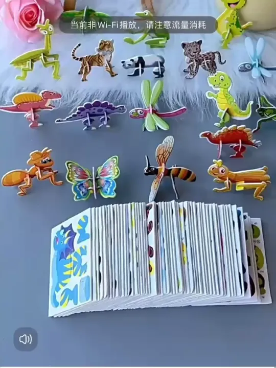 (30pcs/set) 3D Paper Puzzle Toys with DIY Educational toys for ...
