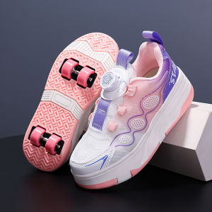 KUOBURENSHENG | Cute Four-Wheel Expandable Skate Shoes for Kids