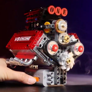 V8 Engine Motorized Simulation Brick Model Electrically Drive Building Blocks Technical Car Parts Creative Toys Gifts Kids Adult