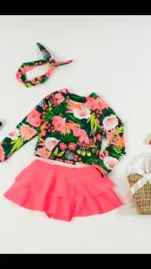 Set đồ bơi hai mảnh tay dài họa tiết cho bé