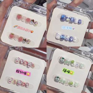 Handmade Red Nail Art for Girls Kids Wear-able New Years Beauty Treatment Spring Festival Suitable for 6 Year Olds