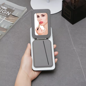 New Magnetic Rotating Mirror Bracket Card Holder MagSafe Wallet 360° Adjustable Magnetic Card Stand Leather Phone Card Holder