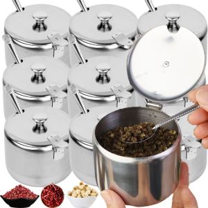 Stainless Steel Seasoning Jar High Temperature Resistant Kitchen Storage Jar Seasoning Container with Lid For Home