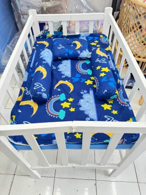 Crib Adjustable & Dropside with Uratex foam and 3pillows set (22x36 inches)