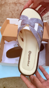 Sandal Flat Wanita Roychika Model Anyaman Denim Santai Kekinian Casual Denim Slip on anti slip Aziza02 Sandal Cewek Sandal Perempuan Sandal Flat Sandal Cewek Sendal Wanita Sendal Flatshoes