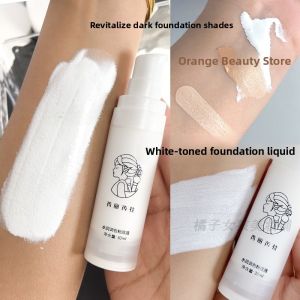 Pure White Foundation Liquid Cosplay Cosmetics Lightweight Moisturizing Role Special Dark Tint Mixer for White Hair Characters