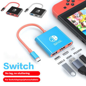 4K HDMI Adapter TV Docking Station for Nintendo Switch OLED USB 3.0 Type C Port Charging Dock Station with HDMI Output