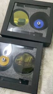 กระจกแต่งปลายแฮนด์ ทรงกลม เลนส์สีเหลือง (สินค้าพร้อมส่ง)(0200)