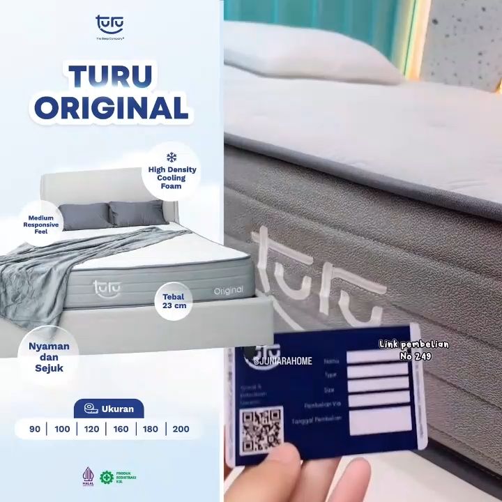 Turu - Kasur Pocket Spring Bed TURU ORIGINAL ukuran 200x200 (Super King Size)