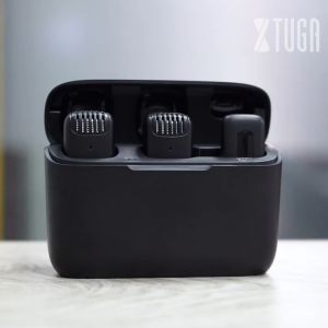 XTUGA J13 Wireless Lavalier Microphone Level 3 Noise Reduction with Charging Compartment