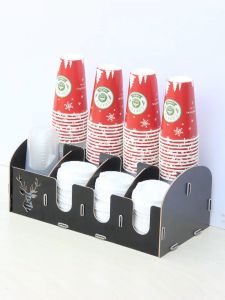 Rak Organizer Paper Cup Coffee Cup Holder Wooden Dispenser Papper Cup