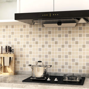 Thickened Self Adhesive Kitchen Wall Stickers Oil Proof Waterproof Heat Resistant Stove Tile Decals Modern Simple Style PVC Material