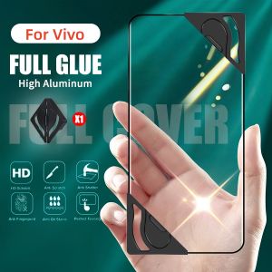 Easy install Full Glue Cover Tempered Glass For Vivo V70 Elite FE V60 V50 V40 Lite IDN V29e V27e V25e V25 V23e V23 V21e V21 V20 SE V17 V19 neo V15 V11 Pro V9 V7 Plus V5 4G 5G HD Clear Screen Protector Film