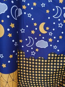 SETENGAH METER 50CM L.240CM Bahan kain Polimicro  motif starmon (05m)