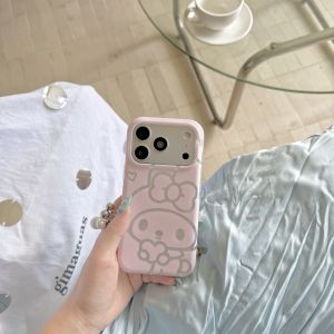 Sanrio | Cute Pink Melody Phone Case For iPhone 15 16 17 Pro Max Luxury Mirror Plated Clear Protective Cover Shockproof Fashion Girl Gift