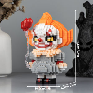 “Halloween themed  Halloween building blocks: Handmade death clowns and horror scenes – creative holiday joy for children!”