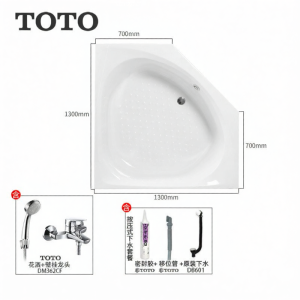 Space-Saving Triangular Recessed Thickened Family Bathtub 1.3m