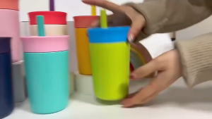 Macaron color owala stainless steel thermos cup |   Girls straw coffee cup |   Fashionable mini water cup