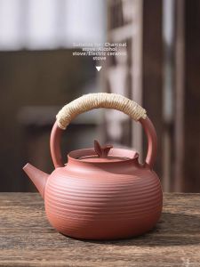 MIANXIAOCHENG | Nắp Nhảy Đáy Phẳng Tay Cầm Dây Đan Yushuwei (Bình Sắc Nước Trung Quốc Truyền Thống)