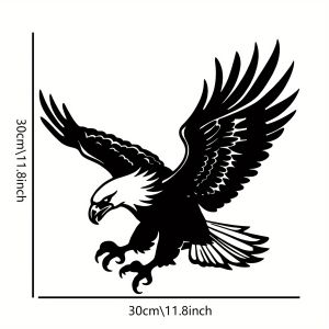 CIFbuy | CIFBUY Iron Art Wall Decor Metal Eagle Sculpture Abstract Falcon Carving Outstretched Wings 2D Flat Home Decor Living Room Offic